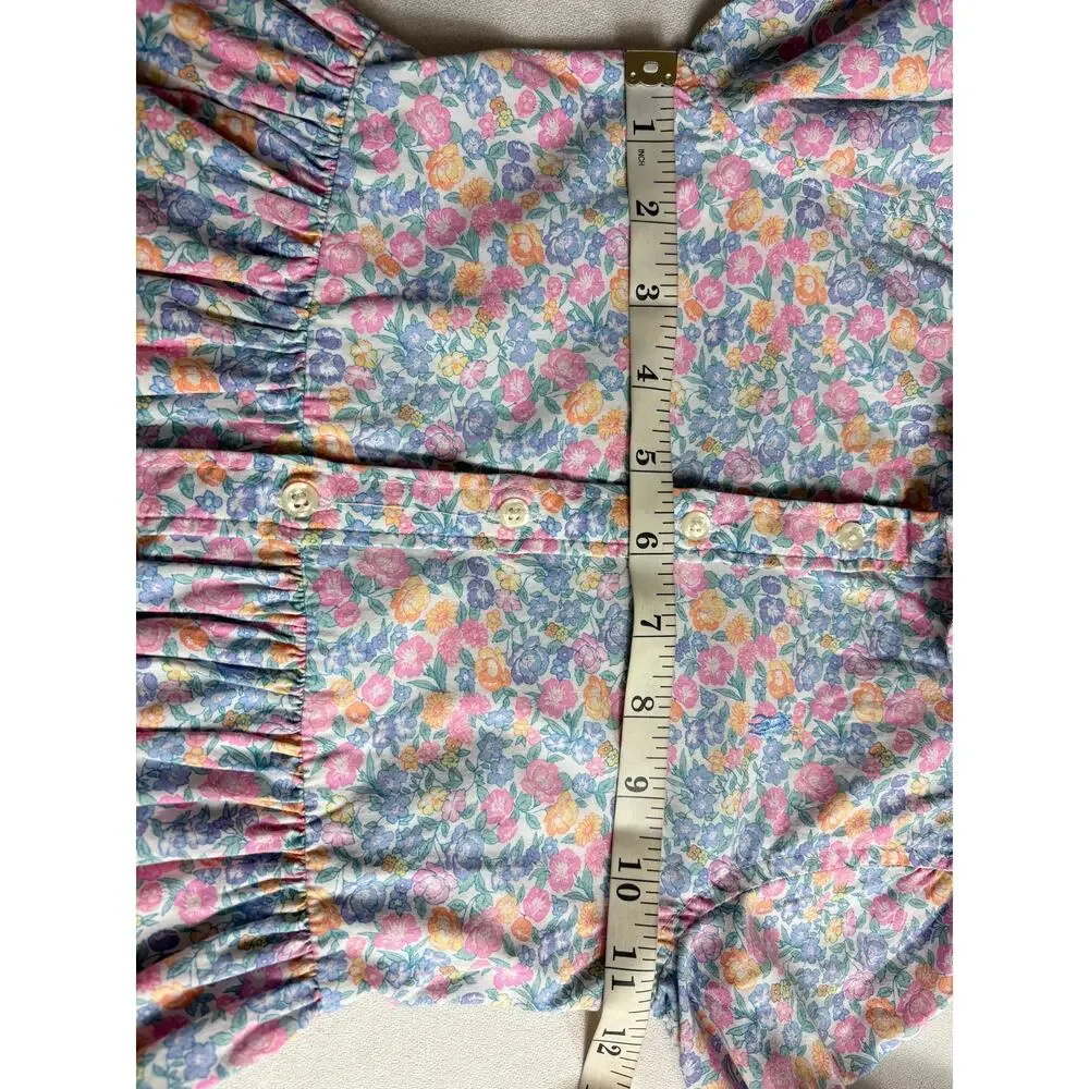 Polo Ralph Lauren Girls Floral Shirt Dress Cotton Long Sleeve Size 4